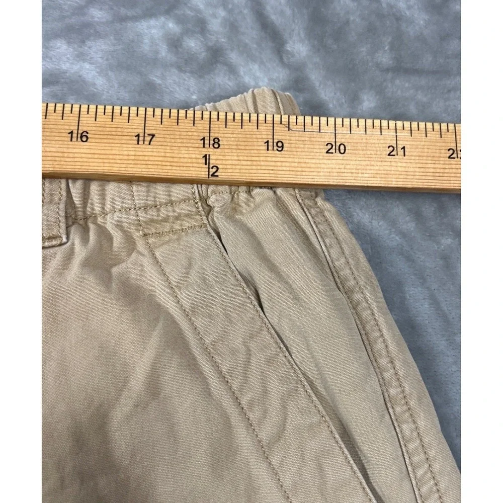 Tommy Bahama Relax Mens XL Khaki Tan Cotton Pleated Cargo Shorts Elastic Waist